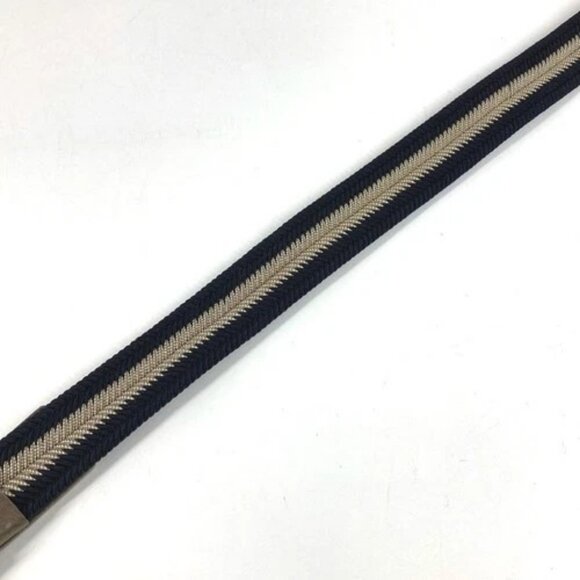 BVLGARI logo Accessories Buckle Belt for Bottoms belt Leather/Canvas Navy/Beige main image 10